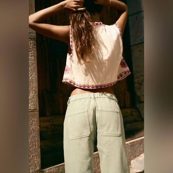 Zara Floral Embroidered Vest Size Large - Picture 10 of 15